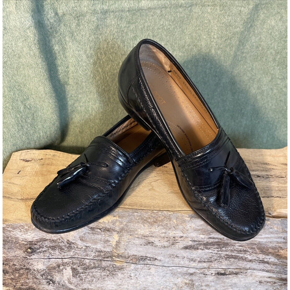 Brass Boot Leather Stitched Tassel Loafers Hand Made India Sheepskin lining 11 M - Picture 1 of 14
